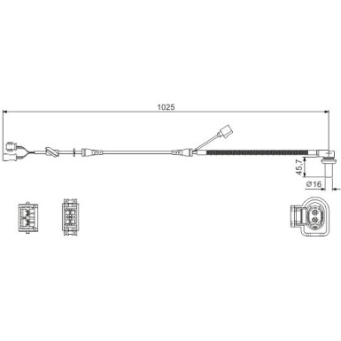 17 403 005 Sensor, Raddrehzahl VA | AUDI A4,SKO Superb,VW Passat 98 | 0 986 594 002