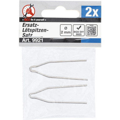 BGS Ersatz-Lötspitzen-Satz | Ø 2 mm | für Art. 9920 | 2-tlg | 9921