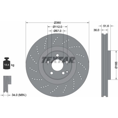 Bremsscheibe Db P. C218/X218 4.7 11 PRO+ 92283905