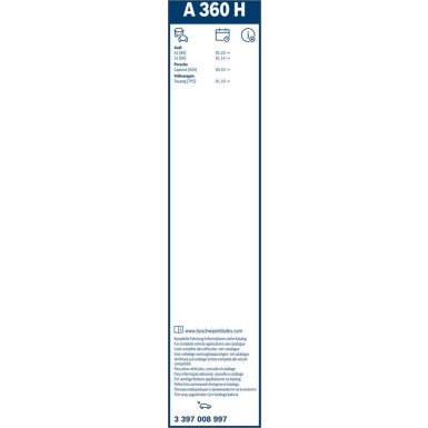 BOSCH | Scheibenwischer Aerotwin A360H 380 | Audi A1, S1, VW Touareg, Porsche C | 3397008997