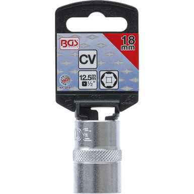 BGS Steckschlüssel-Einsatz Sechskant | Antrieb Innenvierkant 12,5 mm (1/2"""") | SW 18 mm | 2918