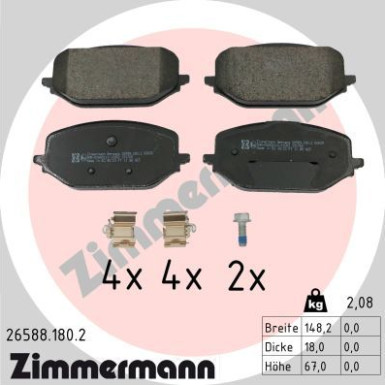 ZIMMERMANN Bremsbelagsatz, Scheibenbremse | 26588.180.2