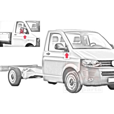 Aussenspiegel li. elek. Verstell. bhz VW Transp. T5 asph.,e. klapp.9Pinsgr. OE 7E1857507DM9B9 HAGUS