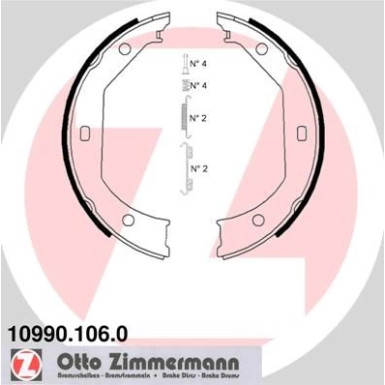 ZIMMERMANN Bremsbacken | 10990.106.0