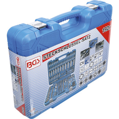 BGS Steckschlüssel-Satz Sechskant | Antrieb 6,3 mm (1/4"""") / 10 mm (3/8"""") / 12,5 mm (1/2"""") | Zollgrößen | 192-tlg | 2245