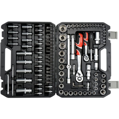 YT-38791 Steckschlüsselsatz L Typ2 1/2 + 1/4 108-Tlg