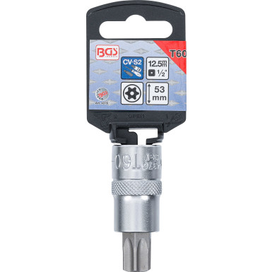 BGS Bit-Einsatz | Antrieb Innenvierkant 12,5 mm (1/2"""") | T-Profil (für Torx) mit Bohrung T60 | 4376