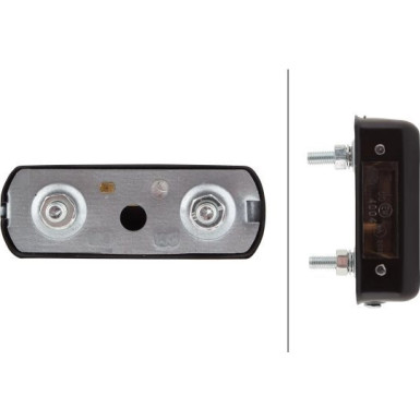 Kennzeichenleuchte Metall schwarz | für Anbau, 2 Befestigungsschr. M6 | 2KA 997 011-001