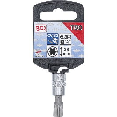 BGS Bit-Einsatz | Antrieb Innenvierkant 6,3 mm (1/4"""") | T-Profil (für Torx) T50 | 2164-T50