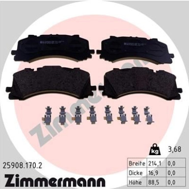 ZIMMERMANN Bremsbelagsatz, Scheibenbremse ZIMMERMANN Bremsbelagsatz, Scheibenbremse