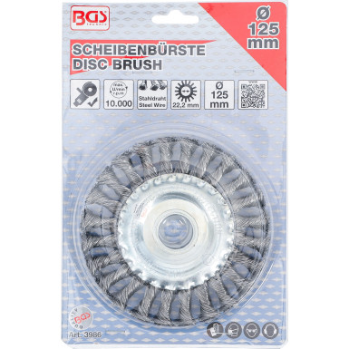 BGS Scheibenbürste / Zopfrundbürste | Ø 125 mm | 3986