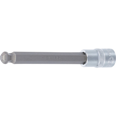 BGS Bit-Einsatz | Länge 140 mm | Antrieb Innenvierkant 12,5 mm (1/2"""") | Innensechskant mit Kugelkopf 12 mm | 4258-12