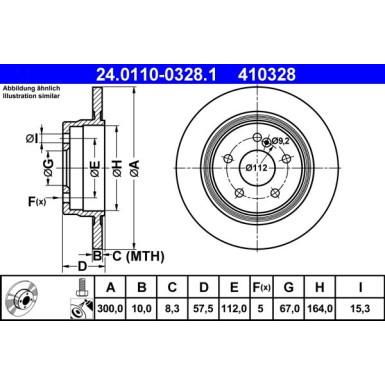 Bremsscheibe Db T. W204 07- C200-300 | 24.0110-0328.1
