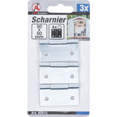BGS Scharnier-Satz 50 x 50 mm 3-tlg BGS Do it yourself 80915