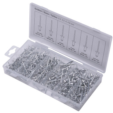 S8058 SW-Stahl Blindnieten 400 teilig