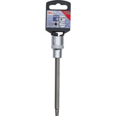 BGS Bit-Einsatz | Länge 140 mm | Antrieb Innenvierkant 12,5 mm (1/2"""") | T-Profil (für Torx) T40 | 5184-T40