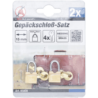 BGS Gepäckschloß-Satz 15 mm 2-tlg BGS Do it yourself 85808