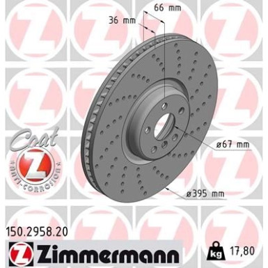 ZIMMERMANN Bremsscheibe | 150.2958.20
