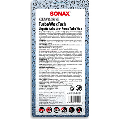 Sonax Clean&Drive Turbo Wax Tuch Clean+Drive TurboWaxTuch 40x50 Thekendisplay 04140000