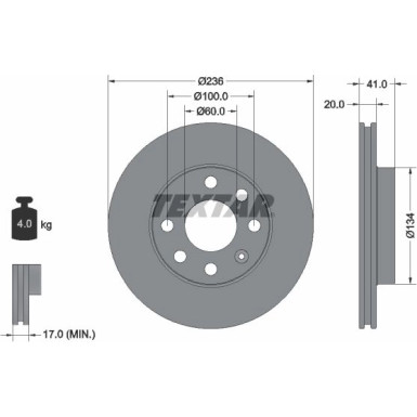Bremsscheibe Opel P. Astra PRO 92029603
