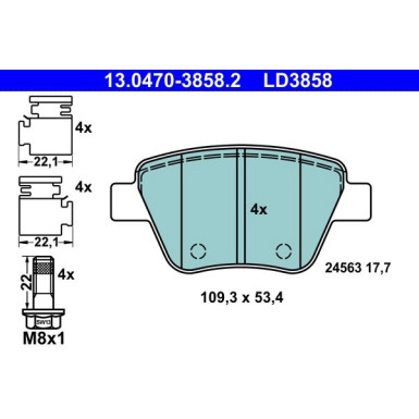 Bremsbelagsatz Skoda T. Octavia/Superb/Yeti 04- Keramik | 13.0470-3858.2