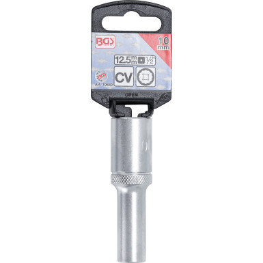 BGS Steckschlüssel-Einsatz Zwölfkant, tief | Antrieb Innenvierkant 12,5 mm (1/2"""") | SW 10 mm | 10680