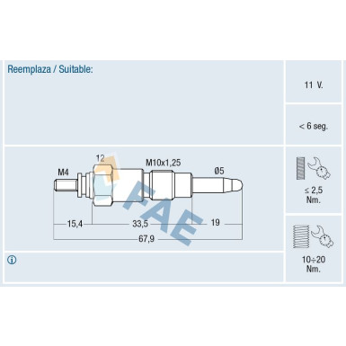FAE Glühkerze 74188
