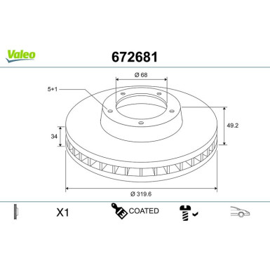 VALEO Bremsscheibe | 672681