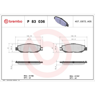 BREMBO Bremsklötze HA | LEXUS LS | P 83 036