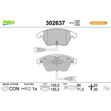 VALEO Bremsbeläge 302637