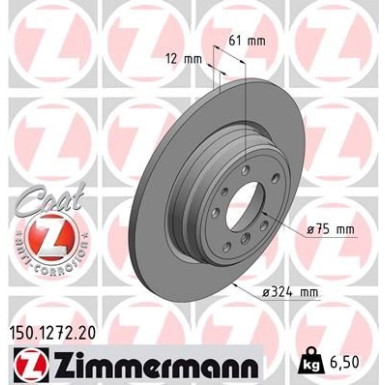 ZIMMERMANN Bremsscheibe | 150.1272.20