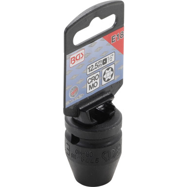 BGS Kraft-Steckschlüssel-Einsatz E-Profil | Antrieb Innenvierkant 12,5 mm (1/2"""") | SW E18 | 9779-18