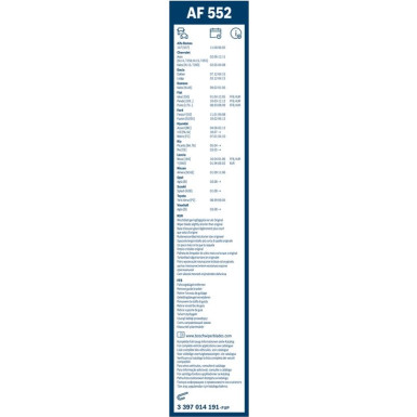 AF552 BOSCH | Aerofit | Panda [169], Fiesta VI, Picanto | 3397014191