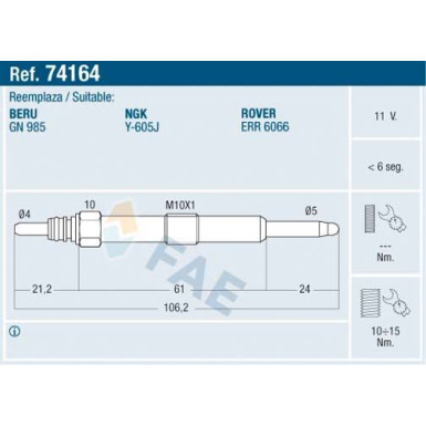 74164 Glühkerze 74164 Glühkerze