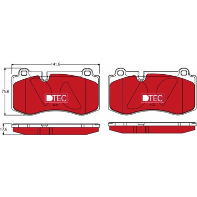 Bremsbelagsatz Db P. W211/W221/R230 05-13 Dtec Cotec | GDB1733DTE