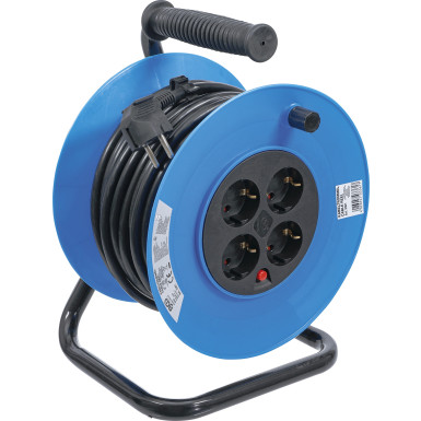 BGS Kabeltrommel | 25 m | 3x1,5 mm² | 4 Steckdosen | IP 20 | 3000 W | 3361