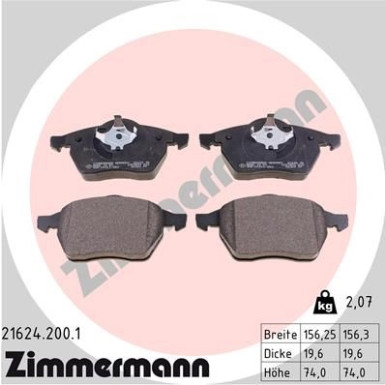 ZIMMERMANN Bremsbeläge | 21624.200.1