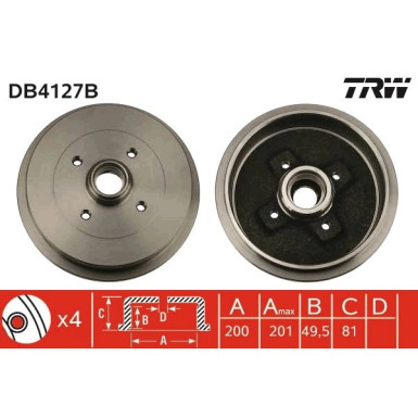 TRW Bremstrommel | DB4127B
