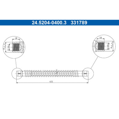 ATE Bremsschlauch | 24.5204-0400.3