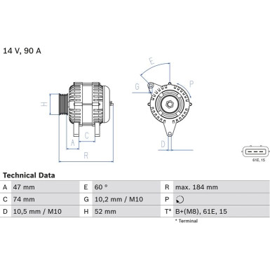 0 986 041 190 Generator 0 986 041 190 Generator