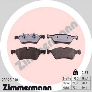 ZIMMERMANN Bremsbeläge 23925.910.1