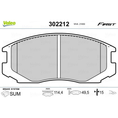 VALEO Bremsbeläge | 302212