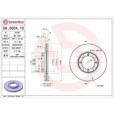 84 481 011 Bremsscheibe VA HYUNDAI Pony,Accent 88 PRIME LINE 09.5004.10