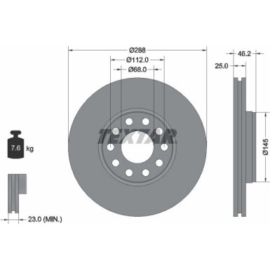 Bremsscheibe Skoda P. Superb 1.8-2.0 01-05 PRO+ 92121005