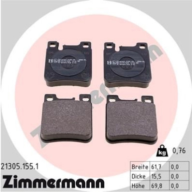 ZIMMERMANN Bremsbeläge ZIMMERMANN Bremsbeläge