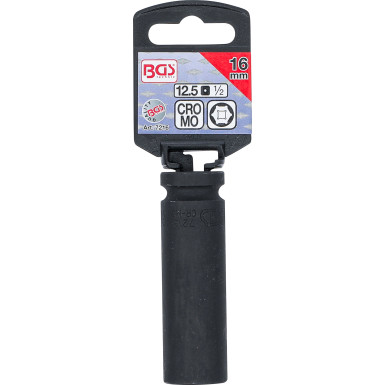 BGS Kraft-Steckschlüssel-Einsatz Sechskant, tief | Antrieb Innenvierkant 12,5 mm (1/2"""") | SW 16 mm | 7216