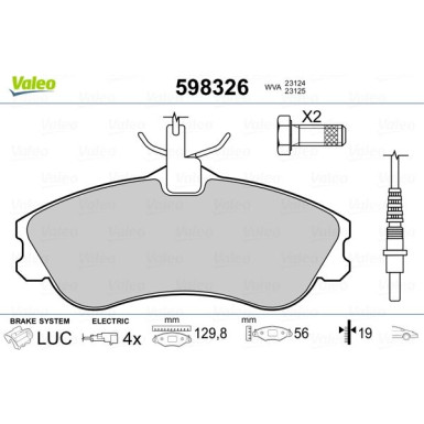 VALEO Bremsbeläge 598326