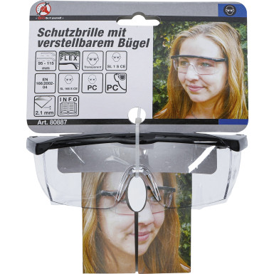 BGS Schutzbrille mit verstellbarem Bügel transparent BGS Do it yourself 80887