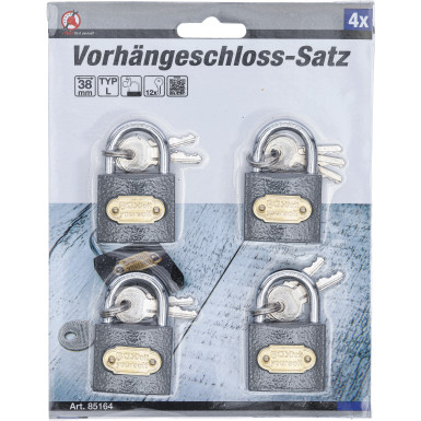 BGS Vorhängeschloss-Satz gleichschließend Typ L 35mm 4-tlg BGS Do it yourself 85164