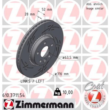 ZIMMERMANN Bremsscheibe 610.3711.54 BLACK Z ZIMMERMANN Bremsscheibe 610.3711.54 BLACK Z